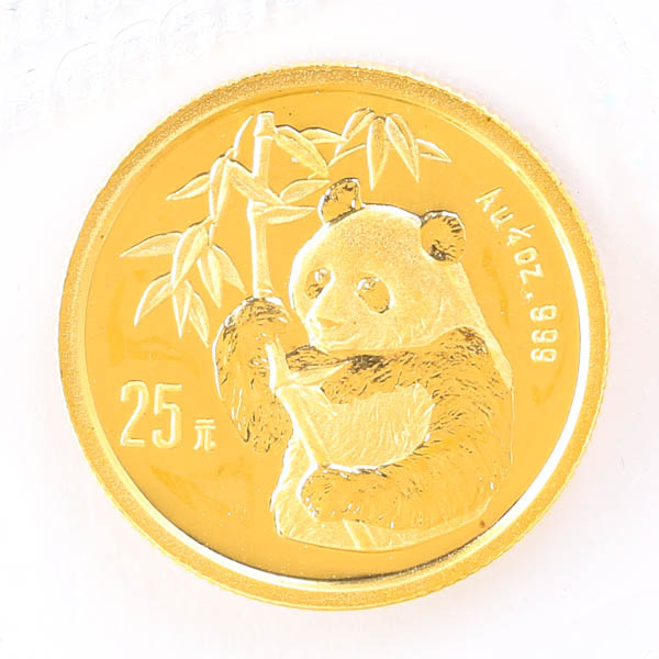 【貴重】パンダ金貨 熊猫金幣 1982年 初年度発行　1/4oz K24 純金